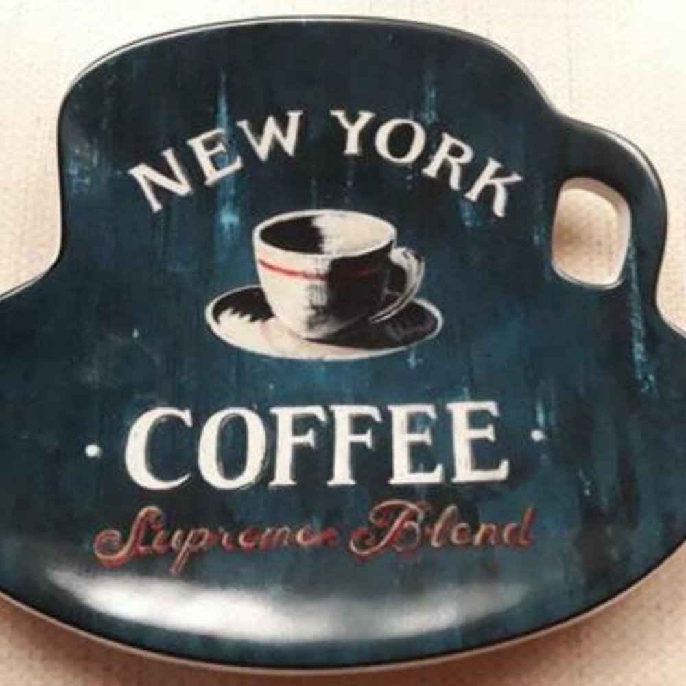 New York Coffee Desert Plate EarthenWare - Picture 1 of 4